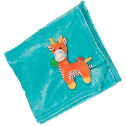 Детское одеяло с игрушкой Zoocchini Buddy Blanket Жираф аква
