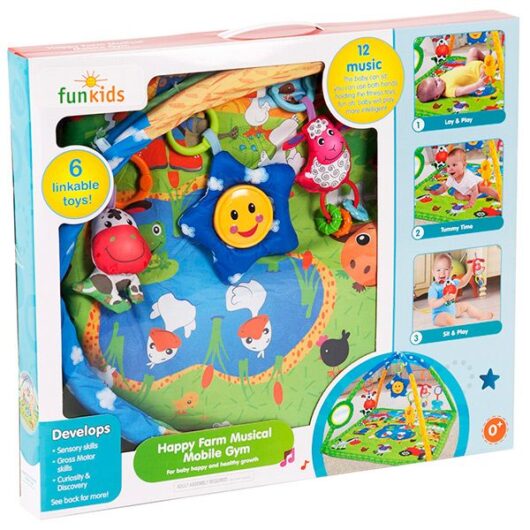 Развивающий коврик для новорожденных с игрушками Funkids Happy Farm Gym