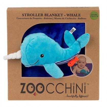Одеяла с игрушкой Zoocchini Buddy Blanket Кит синее