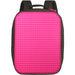 Большой пиксельный рюкзак с ортопедической спинкой Upixel Canvas classic pixel Backpack розовый