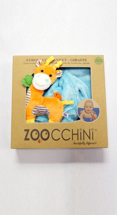 Детское одеяло с игрушкой Zoocchini Buddy Blanket Жираф аква