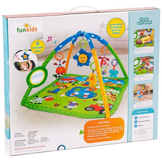 Развивающий коврик для новорожденных с игрушками Funkids Happy Farm Gym