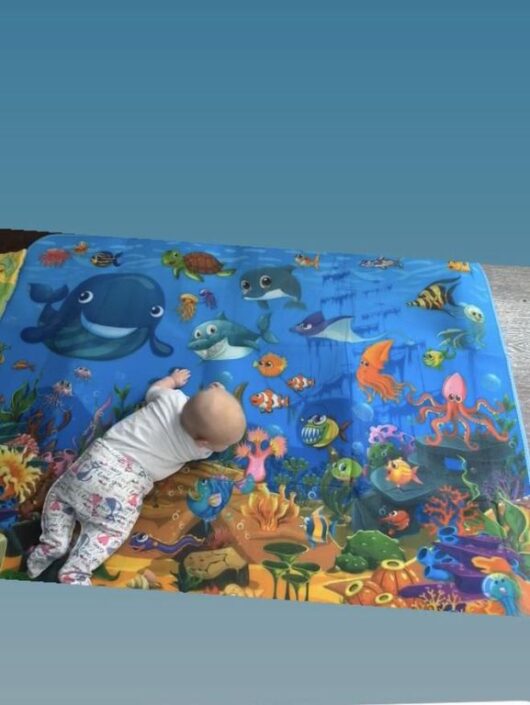 Односторонний Детский развивающий коврик Mambobaby Подводный мир