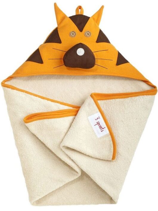 Детское полотенце с капюшоном 3 Sprouts Тигр Orange Tiger