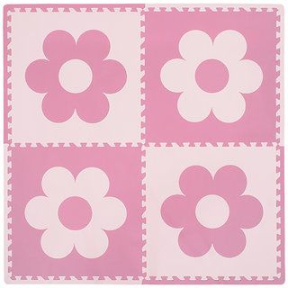 Детский игровой коврик пазл Funkids ФлауерМат-24-10 розовый