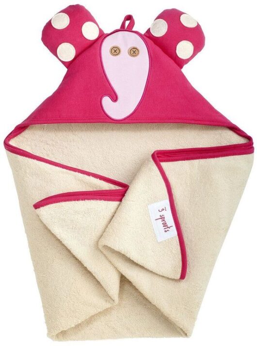 Детское полотенце с капюшоном 3 Sprouts Слоник Pink Elephant