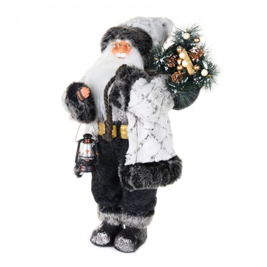 Дед Мороз в белой шубе с фонариком Maxitoys 61 см