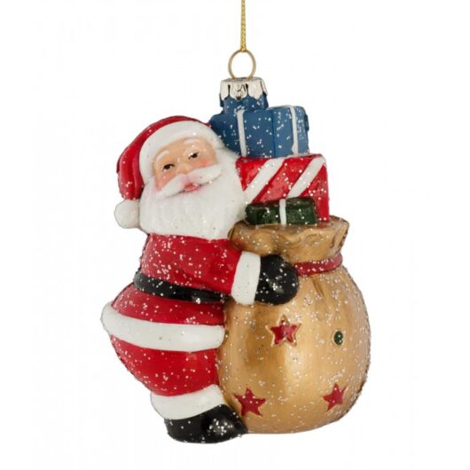 Ёлочная игрушка Erich Krause Decor Санта с подарочками 11 см