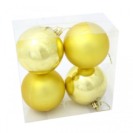 Новогодний набор из пластиковых шаров Веселый хоровод 8 см 4 шт.