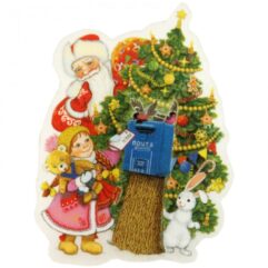 Новогоднее оконное украшение со светодиодной подсветкой Феникс Презент Почта Деда Мороза 12x8.5 см